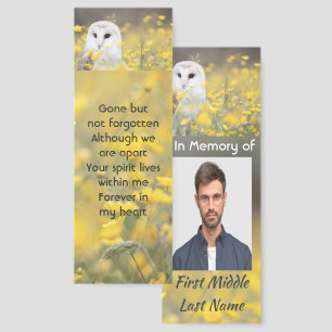 Christian Memorial Photo Barn Owl Bird Bookmarks