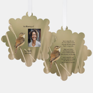 Christian Memorial Photo Bird Garden Nature Ornament Card