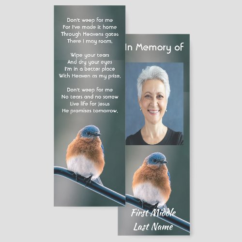 Christian Memorial Photo Bluebird Garden Bird
