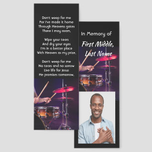 Christian Memorial Photo  Drummer Drums Band  Bookmarks