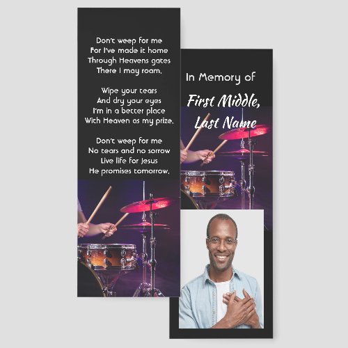 Christian Memorial Photo  Drummer Drums Band 