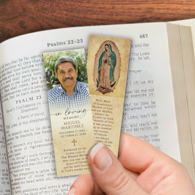 Christian Memorial Photo Guadalupe Prayer Bookmark (Creator Uploaded)