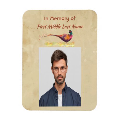 Christian Memorial Photo Invite Pheasant Bird Art