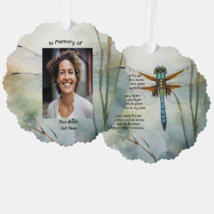 Christian Memorial Photo Keepsake Custom Dragonfly Ornament Card