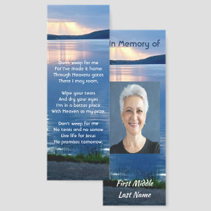 Christian Memorial Photo Lake Sunrise Nature  Bookmarks