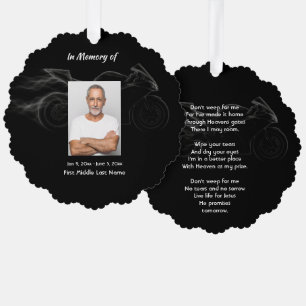 Christian Memorial Photo Motorcycle Biker Ornament Card