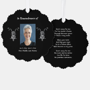 Christian Memorial Photo Motorcycle Biker Ornament Card