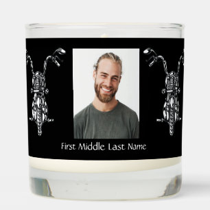 Christian Memorial Photo Motorcycle Biker  Scented Candle