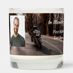 Christian Memorial Photo Motorcycle Biker  Scented Candle