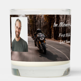 Christian Memorial Photo Motorcycle Biker  Scented Candle