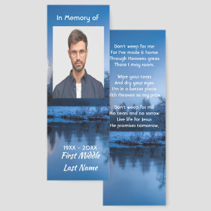 Christian Memorial Photo Mountain Lake Winter Snow Bookmarks