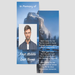 Christian Memorial Photo Mountain Lake Winter Snow Bookmarks