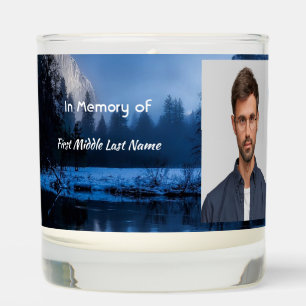 Christian Memorial Photo Mountain Lake Winter Snow Scented Candle