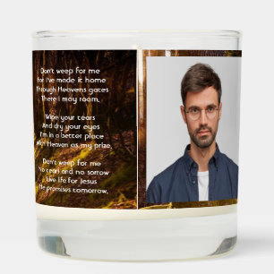 Christian Memorial Photo Prayer Forest Trail Walk Scented Candle