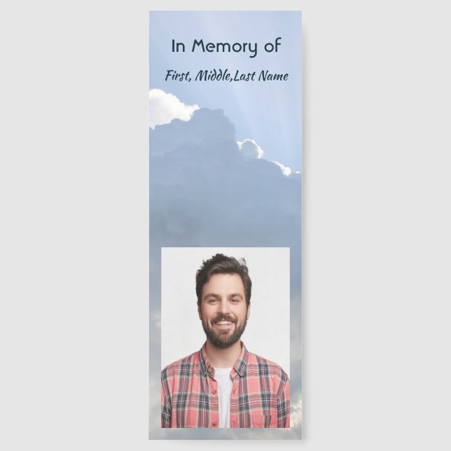 Christian Memorial Photo Prayer Heavenly Sky Bookmarks (Front)