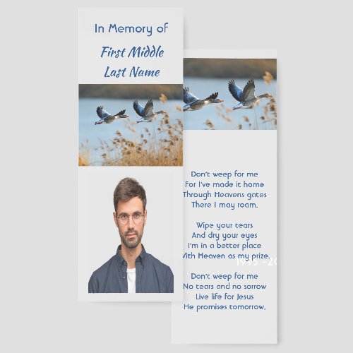 Christian Memorial Photo Prayer Lake Geese Birds