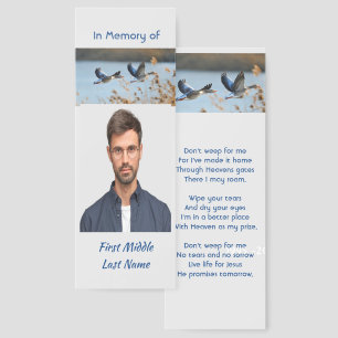 Christian Memorial Photo Prayer Lake Geese Birds Bookmarks