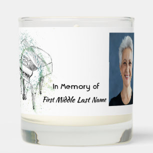 Christian Memorial Photo Prayer Piano Musician Scented Candle