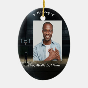 Christian Memorial Pocket Card Basketball Game Ceramic Ornament