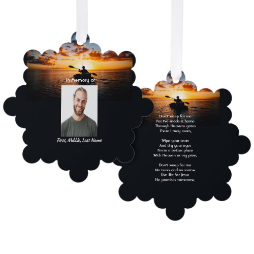 Christian Memorial Pocket Card Kayaking Sport