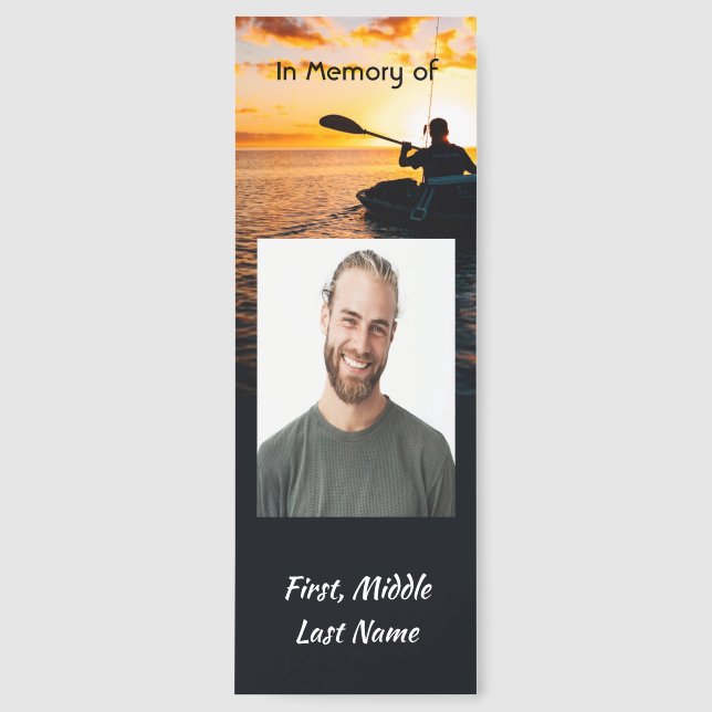 Christian Memorial Pocket Card Kayaking Sport  Bookmarks (Front)