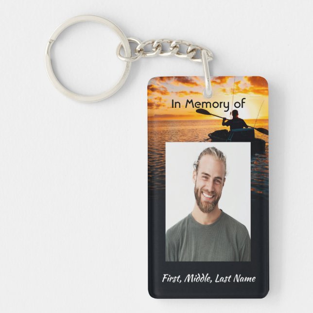 Christian Memorial Pocket Card Kayaking Sport  Keychain (Front)