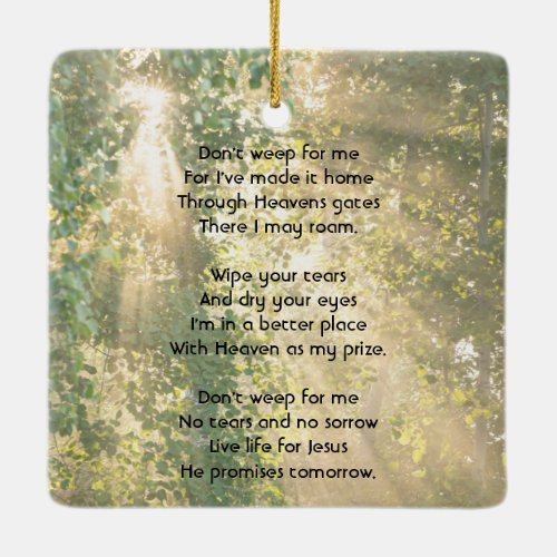 Christian Memorial Sunshine Golden Forest