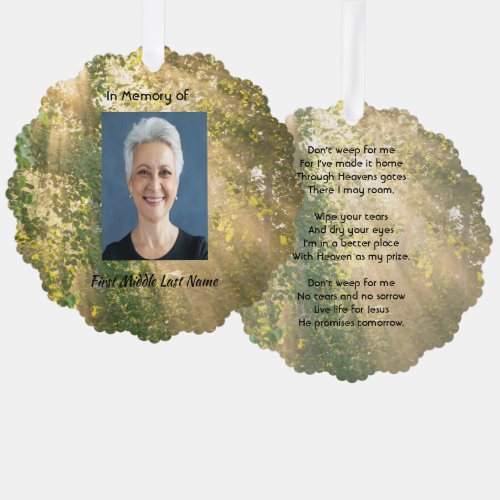 Christian Memorial Sunshine Golden Forest