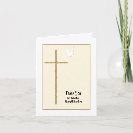 Christian Memorial Thank You Note Card
