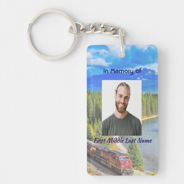 Christian Memorial Train Rail Tram Railway Keychain (Front)