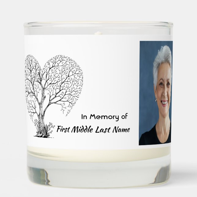 Christian Memorial  Tree of Life Heart Love Scented Candle (Front)