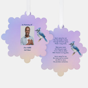 Christian Memorial Watercolor Bluejay Garden Ornament Card