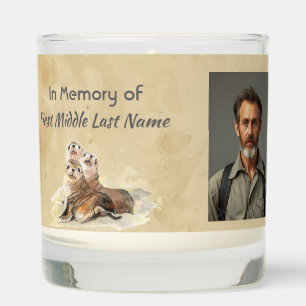 Christian Memorial Watercolor Seals Animals Scented Candle