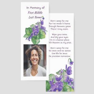 Christian Memorial Watercolor Wild Violet Bookmarks
