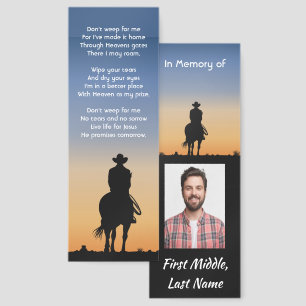 Christian Memorial  Western Horse Back Riding  Bookmarks