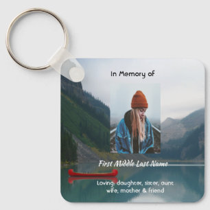 Christian Memorial Wilderness Lake Canoe Keychain