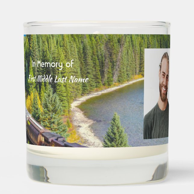 Christian MemorialTrain Rail Tram Railway Scented Candle (Front)