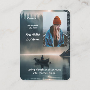 Christian Memory Keepsake Wilderness Lake Canoe Business Card
