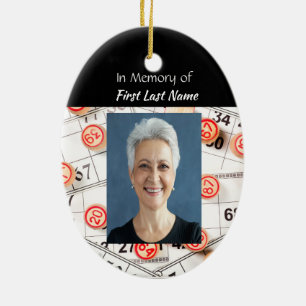 Christian Memory Photo Prayer Bingo Game Ceramic Ornament