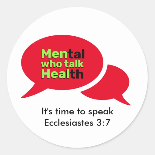Christian MEN WHO TALK HEAL Mental Health Classic Round Sticker