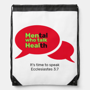 Christian MEN WHO TALK HEAL Mental Health Drawstring Bag
