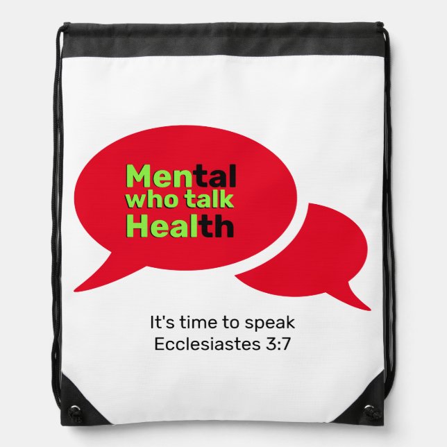 Christian MEN WHO TALK HEAL Mental Health  Drawstring Bag (Front)