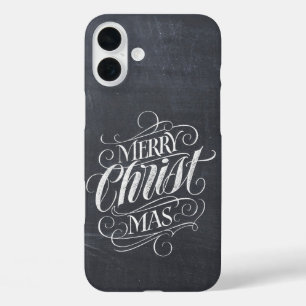 Christian Merry Christmas Chalkboard Calligraphy C iPhone 16 Plus Case