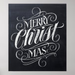Christian Merry Christmas Chalkboard Calligraphy Poster<br><div class="desc">We say 'Merry Christmas' very often during the season, but sometimes we tend to forget where this greeting actually originates from. Here is a wonderfully elegant piece of custom hand lettering in the fashionable chalkboard look to give a gentle nudge back into the direction of Jesus. Professional calligraphy by Ivan...</div>