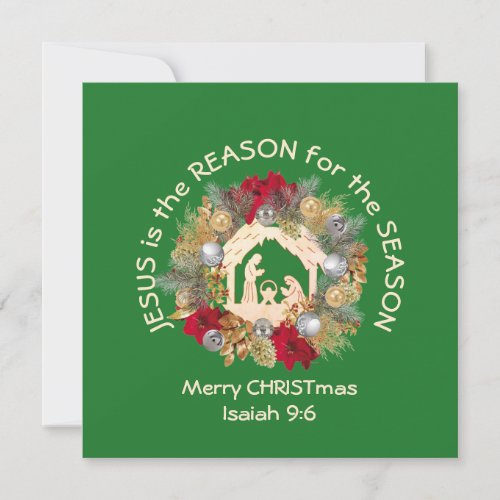 Christian Merry Christmas JESUS IS THE REASON  Holiday Card