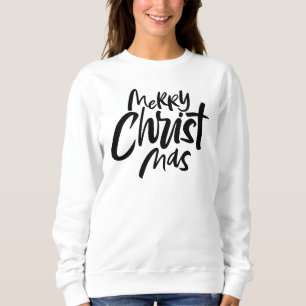 Christian Merry Christmas Lettering Religion Jesus Sweatshirt