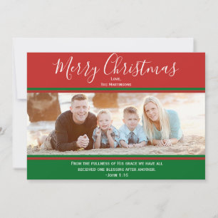 Christian Merry Christmas Scripture and Photo Card