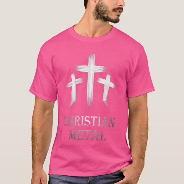Christian Metal White Metal Jesus Metal Heavenly M T-Shirt (Front)