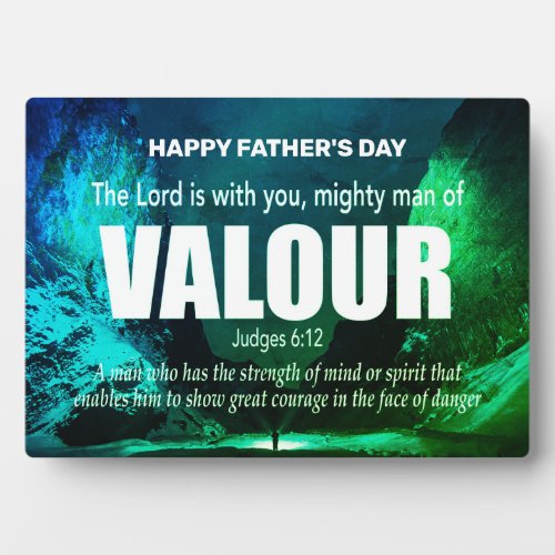 Christian MIGHTY MAN OF VALOUR Happy Fathers Day Plaque