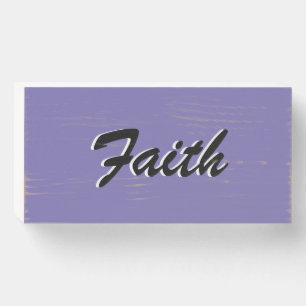 Christian Minimalist Typography One Word Faith Wooden Box Sign